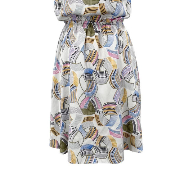 WAVERLY GREY Dress Womens Medium Multicolor Geometric V Neck Blouson - Medium - Picture 7 of 16